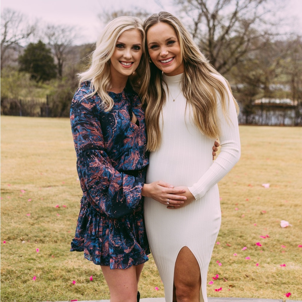 Galaxy blue and pink mini tapered dress